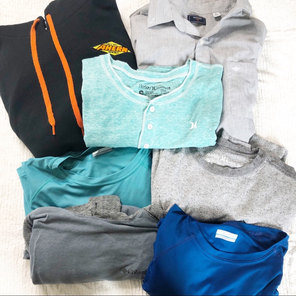 Lot of 6 Long Sleeve Large Hurley Columbia PFG Men